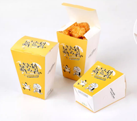 Boîte Alimentaire Chaude Personnalisée Biodégradable en Carton Ivoire, Emballage de Livraison pour Poulet Frit Jaune