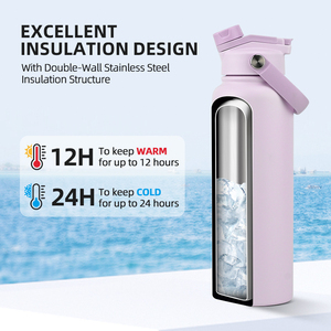 Bouteille d'eau isotherme grande capacité 40 oz en gros, avec logo personnalisé, en acier inoxydable, avec double couvercle pour cadeaux sportifs - Product Image 4