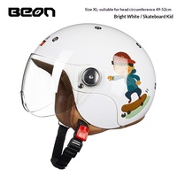 Casco de Motocicleta para Niños BEON B-103, Diseño de Dibujos Animados, 3/4 Abierto, Certificado 3C, para Niños y Niñas, para Conducir Patinetes Eléctricos