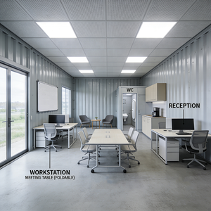 Conteneur préfabriqué de 20 pieds, prêt à l'emploi, installation rapide, conception clé en main pour logement du personnel sur chantier - Product Image 5