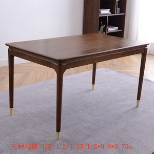 Ensemble table et chaises de salle à manger en bois massif nordique 120 cm couleur noyer, mobilier de salle à manger durable, 6 pièces - Product Image 4