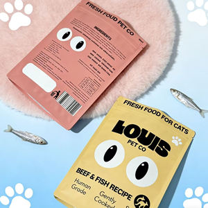 Custom Three Side Seal Mini Pouches - Pet Food Mylar <b>Bags</b> with Zipper for Cat Treats Packaging - Product Image 2