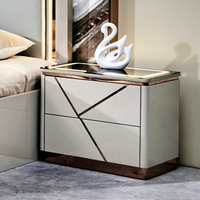 Ensemble de chambre à coucher de luxe en bois complet, lit double, cadre en bois, rangement à domicile, LED moderne, ensemble de meubles de chambre à coucher simple