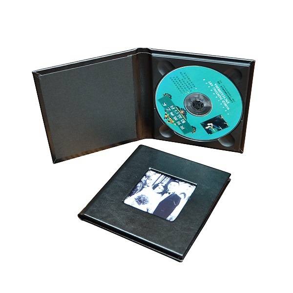 Elegant White Black square Photo CD DVD USB Sleeve Packaging Tin Can case Cover for Photographer