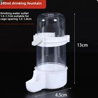 Distributeur d'eau suspendu en plastique écologique pour animaux de compagnie et accessoires de cage à nourriture pour oiseaux pour écureuil et perroquet