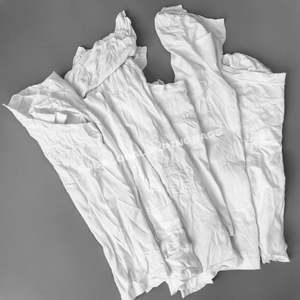 Bolsa de 25 kg de trapos de algodón blancos para limpieza, trapos de camiseta 100% algodón blanco, trapos de desecho para limpieza - Product Image 1