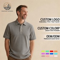 Polo homme en coton seersucker 3D froissé, coupe décontractée, traditionnel, personnalisable, respirant, pour l'été