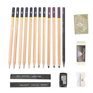 Kit di matite artistiche da 18 pezzi esagonali matite scolastiche e gomme <span class=keywords><strong>con</strong></span> temperino <span class=keywords><strong>disegno</strong></span> a <span class=keywords><strong>carboncino</strong></span> - Product Image 3