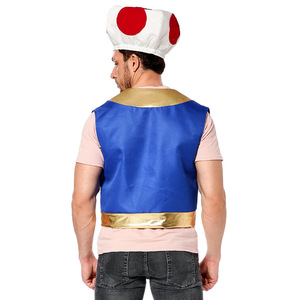 Disfraces de cosplay de personajes del juego de Halloween, Mushroom Kingdom, cabeza de hongo de punto rojo, disfraces de capitán <span class=keywords><strong>Kino</strong></span> - Product Image 5
