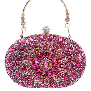 Hot-selling PU Trapeze Shape Sunflower Rhinestone Clutch <b>Evening</b> Party Banquet <b>Bag</b> - Product Image 5