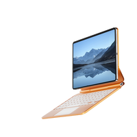 Kablosuz Şarj Edilebilir Sihirli Yüzen Klavye Kılıfı, İzleme Paneli ve Makas Mekanizmalı Tablet Standı (10.9/11 İnç iPad/Tablet için)