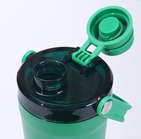 Bouteille d'eau isotherme en acier inoxydable de 20 oz à double paroi, shaker de protéines pour la salle de sport et le fitness avec compartiment de rangement inférieur