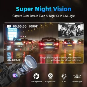 Caméra embarquée 4 canaux FHD 1080P Vision Nocturne Enregistrement en Boucle Kit <span class=keywords><strong>de</strong></span> Câblage Direct Avant Gauche Droit Arrière - Product Image 3
