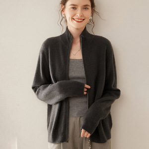 <span class=keywords><strong>Cardigan</strong></span> in Cashmere <span class=keywords><strong>con</strong></span> Collo Alto e <span class=keywords><strong>Cerniera</strong></span>, Maglione Invernale da <span class=keywords><strong>Donna</strong></span> Personalizzato, Spessore 7GG, Tinta Unita, Cappotto in Misto Cashmere della Mongolia Interna - Product Image 5