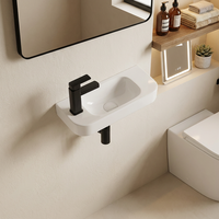 Lavabo mural personnalisé en céramique pour petits espaces – Sanitaire de salle de bain