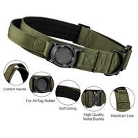 Collier de chien avec couvercle de traqueur Collier de chien anti-perte pour animaux de compagnie réglable en nylon pour colliers de chien tactiques Airtag