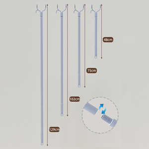 Usine en gros vêtements crochet pôle facile <span class=keywords><strong>à</strong></span> étendre 48-129cm Pp en plastique rétractable télescopique vêtements séchage pôle - Product Image 3