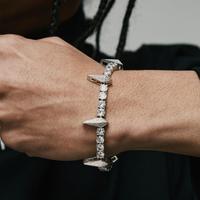 Bracelet de tennis de mode populaire pour hommes et femmes breloque en zircon à dents de bête avec bracelet Black Panther Chic Hip Hop CZ