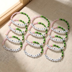 Set de Pulseras de Cuentas de Letras Ilimitadas, Cuentas de Vidrio Multicapa, Joyería Unisex, Regalo, Origen Yiwu - Product Image 2
