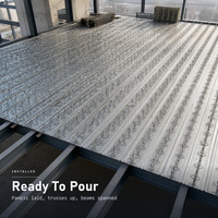 Plateforme en treillis d'acier optimisée pour conteneurs, coffrage permanent peu encombrant pour la construction à l'exportation mondiale