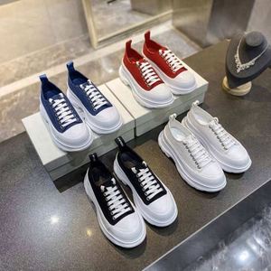 High Quality Women's Denim Lace-up Chunky Designer Canvas Casual Shoes Breathable Plastic Thick Sole Walking Shoes - Product Image 3