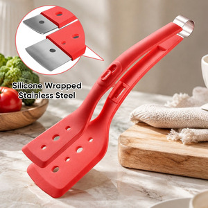 Spatule-pince en silicone 2-en-1 avec verrouillage, ustensile de cuisine anti-rayures de qualité alimentaire, résistant à la chaleur 230°C ° C pour Cuisine & BBQ & Maison - Product Image 3