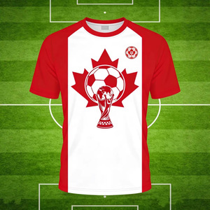 Canada <b>Soccer</b> Jersey Sublimated Print Crew Neck Unisex Adult Breathable All Seasons Football Apparel - Product Image 1