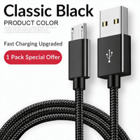 Câble Micro USB 3A à charge rapide, tressé en nylon, cordon de chargeur durable pour téléphone Android, tablette, banque d'alimentation, fournisseur 3M