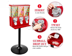 Distributeur automatique de capsules de jouets miniatures grande capacité 300-600, modèle 2025, triple distributeur de bonbons, mécanique à jetons - Product Image 4