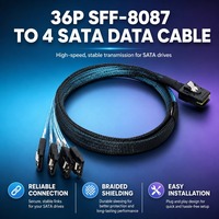 Cable de datos Mini SAS SFF-8087 a 4 SATA de 6 Gbps para actualización de controlador RAID de servidor, divisor con etiquetas P1-P4 para estación de trabajo
