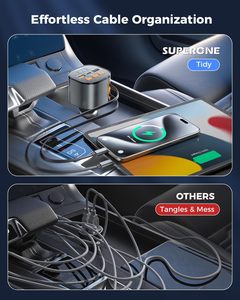 Xe Adapter Với Có Thể Thu Vào Sạc Pd 30W, <span class=keywords><strong>FM</strong></span> <span class=keywords><strong>Transmitter</strong></span> Đài Phát Thanh Receiver Handsfree Gọi & Âm Thanh Receiver Xe Sạc - Product Image 4