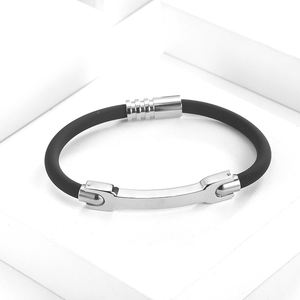 Personalizada metal de acero inoxidable Pulsera de silicona with cierre iman - Product Image 3