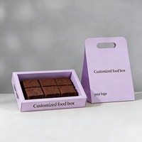 Boîte en papier recyclable de luxe personnalisée en gros avec poignée pour gâteaux, chocolats, desserts, brownies et snacks