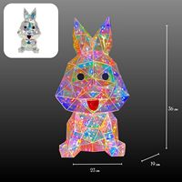 Figurine de lapin LED irisée, statue de lapin lumineuse, décoration alimentée par USB, décoration de table à domicile, cadeaux de fête