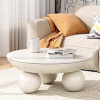 Table basse circulaire minimaliste moderne, design créatif de luxe, cadre en bois et métal noir de haute qualité, meubles de salon