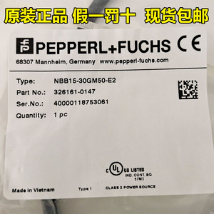Interruptor de Proximidad Pepperl+Fuchs NBB15-30GM50-E2, Alcance de Detección de 30 mm, Terminal de Tornillo, Fabricado en Vietnam - Product Image 1