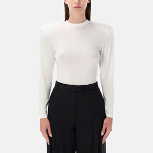 Camiseta de Manga Larga para Mujer, Color Sólido, Hombros Acolchados, Corte Ajustado, Diseño Minimalista de Alta Gama, Sexy, Estilo Y2K, Top de Primavera - Product Image 3