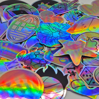 Autocollant en vinyle découpé sur mesure pour enfants, avec logo d'entreprise, réfléchissant, résistant à l'huile, imperméable, durable, holographique, design Hentai, bougie