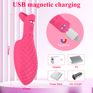 Vibrador con Funda de Silicona con Textura de Escamas de Pescado, 10 Frecuencias de Vibración, Carga Magnética USB, 100% Impermeable, Sin Lubricante, para Parejas - Product Image 4