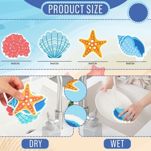 Spugne per Pulizia Non Graffianti a Forma di Conchiglia, per Casa, Cucina e Bagno, Spugne Assorbenti a Forma di Stella Marina per Lavaggio Piatti - Product Image 4