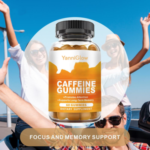 ヤニグロー OEM ODM 天然カフェイン グミ 60粒入り 大人用サプリメント エネルギーと集中力向上のため - Product Image 3