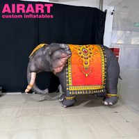 Adorable costume d'éléphant gonflable pour spectacle sur scène, ballon d'éléphant indien pour défilé et décoration de festival