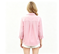 Chemise décontractée ample à manches longues en satin pour femme, col boutonné, idéale pour le bureau, les rendez-vous, les vacances et les soirées – Nouveauté OEM très prisée