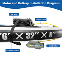 SUP gonflable étanche IP67, batterie LFP 20AH haute capacité, durable, pour moteur sous-marin, hélice, matériau PVC pour la pêche