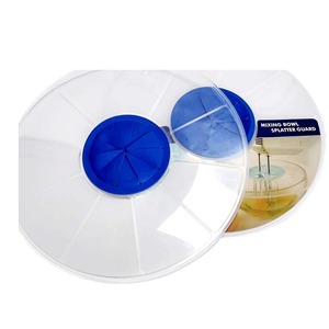 Mixing Bowl Splatter Guard Transparent Plastic With Blue Center Ring For Egg Beaters And Whipping Cream Protection - Product Image 5