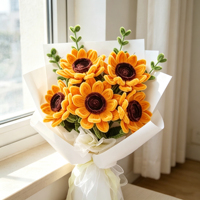 Kit de Création Bouquet de Tournesols DIY – Composition Florale Faite Main avec Brins de Plumes pour Décoration Maison, Fêtes, Cadeaux et Activités en Classe