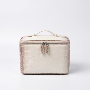Estuche de Maquillaje de PU con Patrón de Cocodrilo de Lujo para Mujer, Bolsa de Cosméticos de Gran Capacidad, Impermeable, para Viaje - Product Image 5