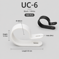 Serre-câble de type R en nylon PA66, clip de gestion de câbles résistant à la chaleur, fixation par vis, support de câble pour usage industriel