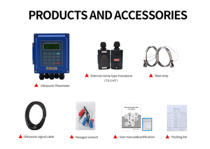 벽걸이 클램프 온 초음파 유량계 OEM DN15-DN6000 범위 고온 센서 브랜드 액체 오일 호환 - Product Image 2