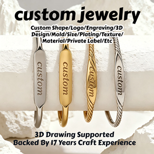 Pulseras de Acero Inoxidable con Baño de Oro PVD, Diseño Personalizado con Nombre, <span class=keywords><strong>Patrón</strong></span> o Logotipo, Fabricación OEM ODM, Brazalete de Cobre, Joyería de Moda para Mujer - Product Image 1
